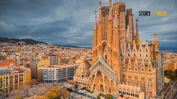 a large building with towers and towers